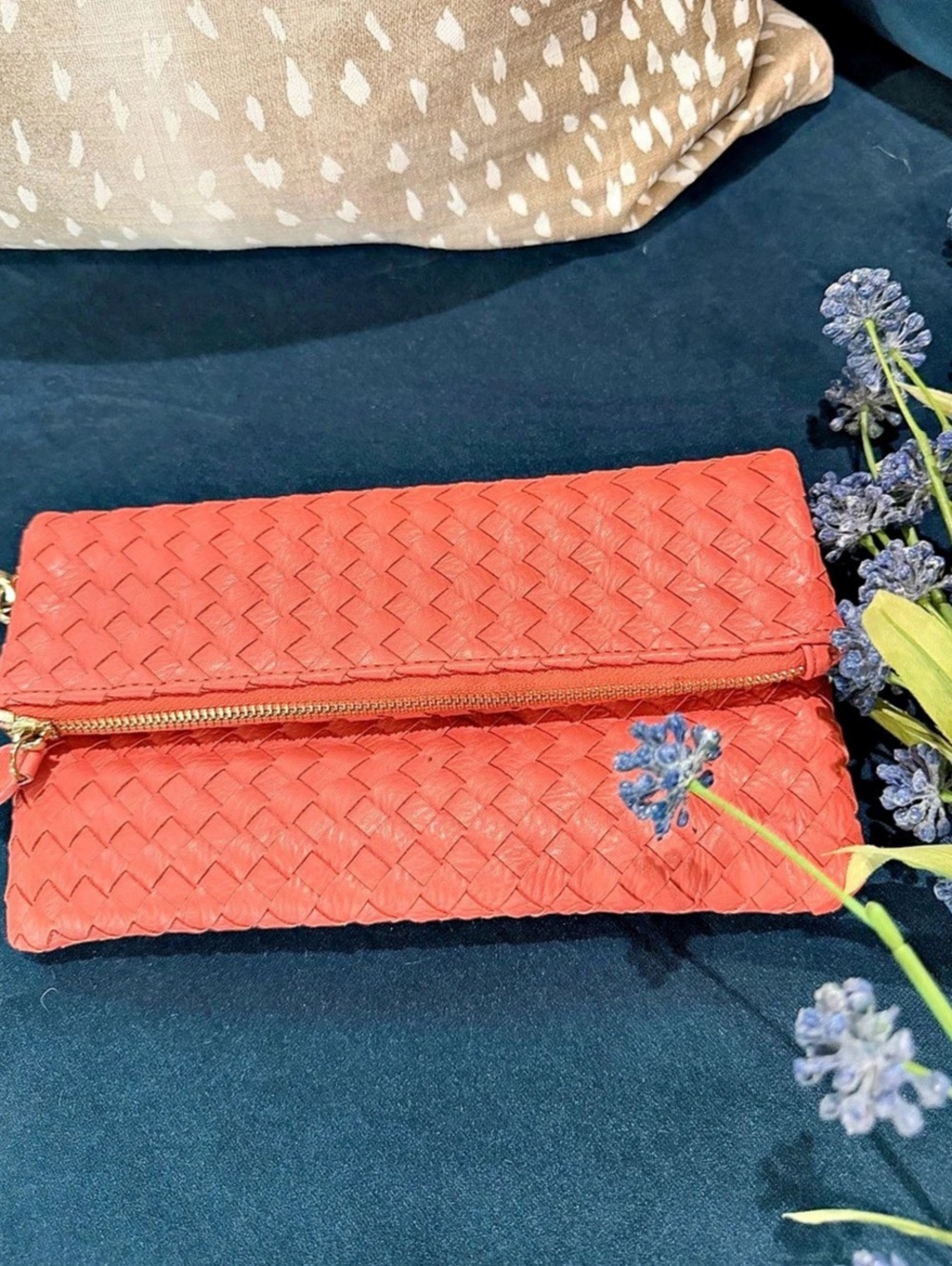 Urban Expressions Vegan Leather Wristlet Clutch in Vivid Peach Light Pink